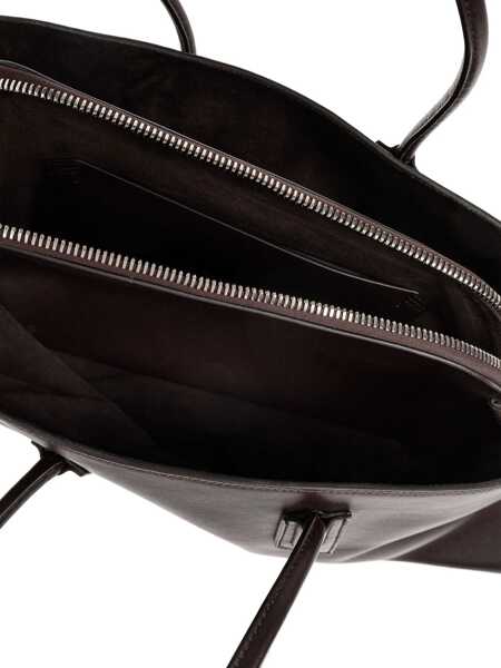 Genti de umar THE ATTICO La Passeggiata Medium leather Shoulder Bag DARK BROWN Femei (BM 19594922) 4