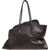 THE ATTICO La Passeggiata Medium leather Shoulder Bag DARK BROWN
