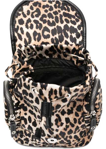 Rucsacuri Ganni Animalier print nano Backpack ALMOND MILK Femei (BM 19594985) 5