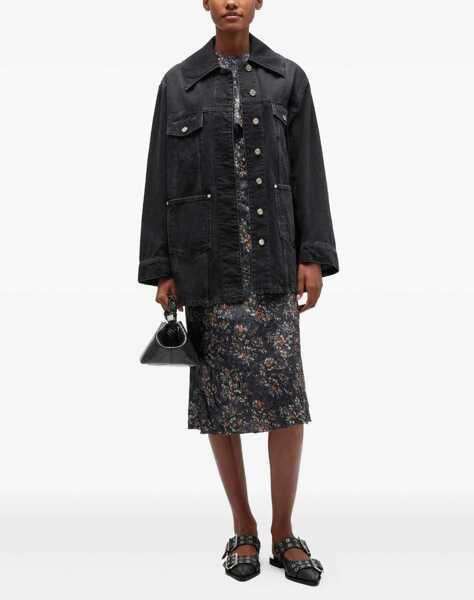 Jachete Ganni Washed Denim Jacket BLACK WASHED Femei (BM 19595006) 2