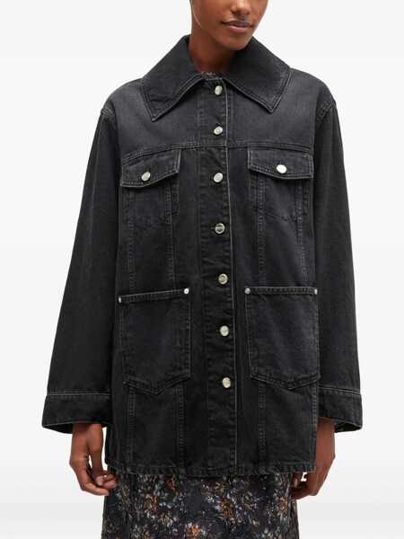 Jachete Ganni Washed Denim Jacket BLACK WASHED Femei (BM 19595006) 3