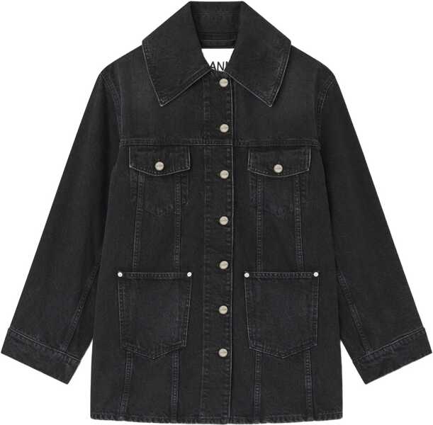 Jachete Ganni Washed Denim Jacket BLACK WASHED Femei (BM 19595006) 1