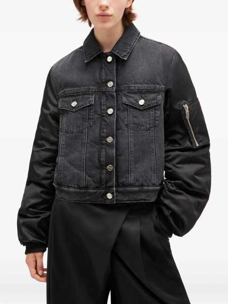 Jachete Ganni Black Rigid Denim Jacket BLACK WASHED Femei (BM 19595039) 3