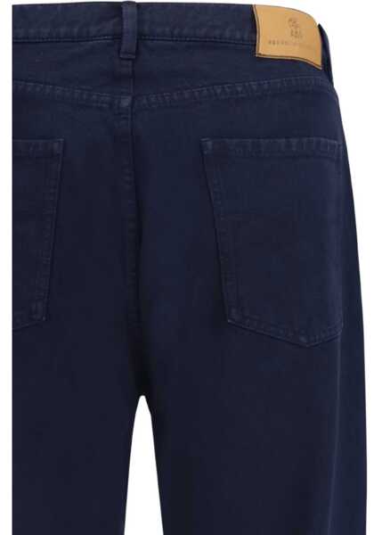Blugi Brunello Cucinelli Iconic Fit five-pocket Trousers NAVY Barbati (BM 19595045) 3