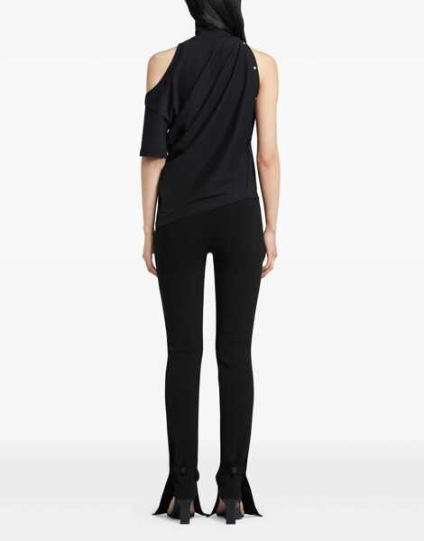 Tricouri COURRGES Asymmetrical T-Shirt BLACK Femei (BM 19595189) 4