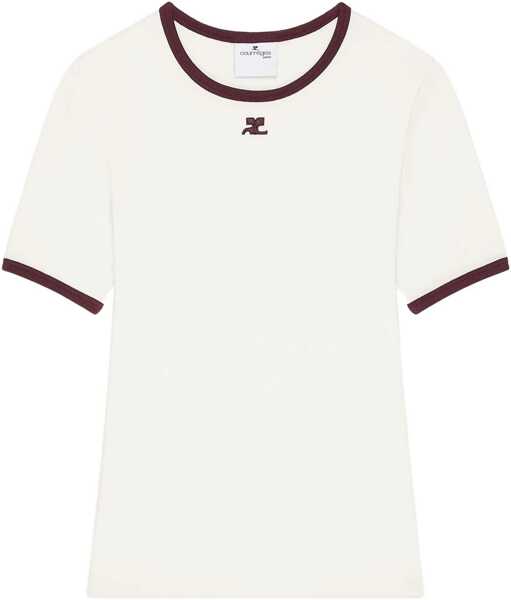 Tricouri COURRGES Signature Contrast T-Shirt WHITE Femei (BM 19595201) 1
