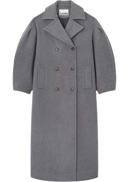 Trenciuri Ganni Wool Trench GREY Femei (BM 19595273) 1