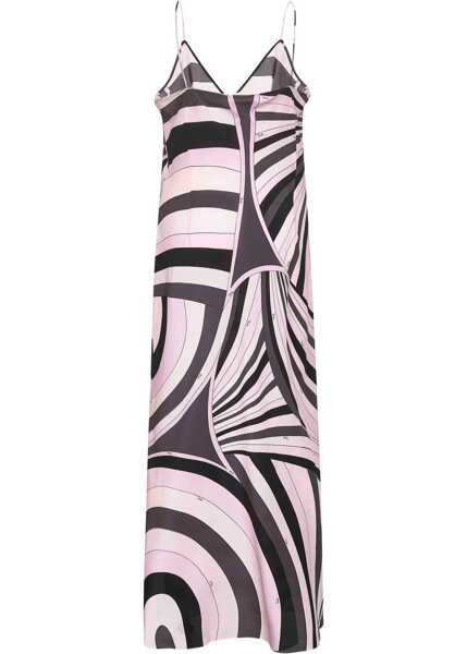 Rochii casual PUCCI Long Dress With Iris Print PINK Femei (BM 19595399) 2
