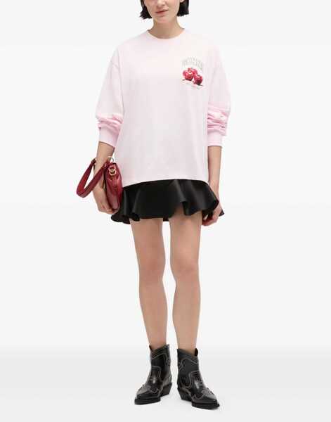 Tricouri Ganni Long-Sleeve T-shirt with cherries print CHALK PINK Femei (BM 19595492) 2