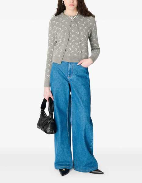 Cardigane MARINE SERRE Moon Wool Cardigan MISTY GREY Femei (BM 19595495) 2