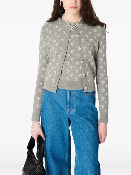 Cardigane MARINE SERRE Moon Wool Cardigan MISTY GREY Femei (BM 19595495) 4