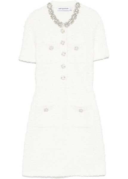 Rochii casual Self-Portrait Mini Dress With Buttons IVORY Femei (BM 19603427) 1