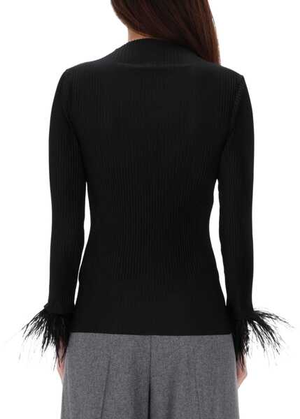 Bluze Hugo Boss Ephedera Top With Removable Feathers BLACK Femei (BM 19603430) 3