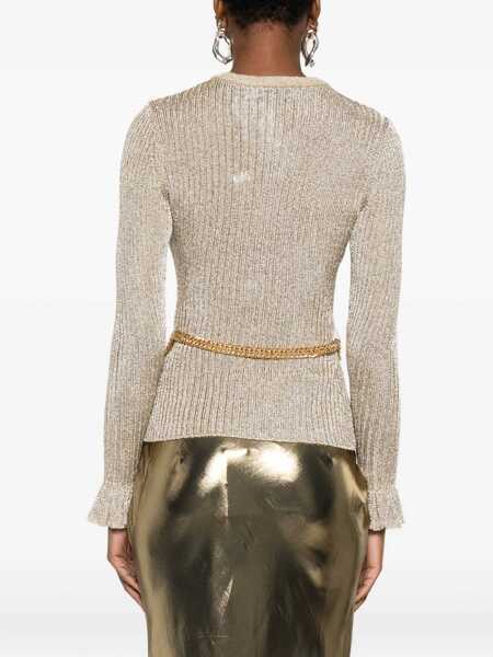 Bluze Self-Portrait Gold Lurex Top GOLD Femei (BM 19603451) 4