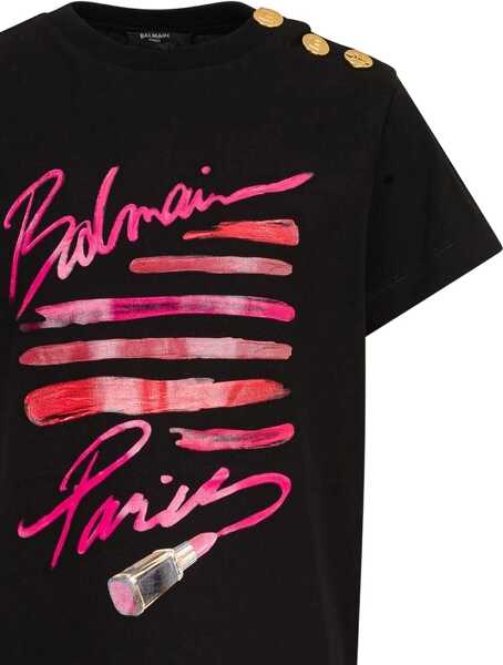 Rochii casual Balmain Lipstick Logo Dress BLACK Fete (BM 19605590) 2