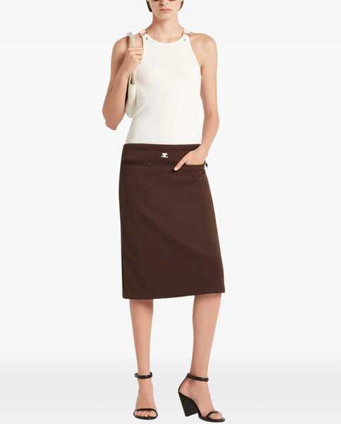 Fuste casual COURRGES Midi Skirt With Logo BROWN Femei (BM 19605605) 1