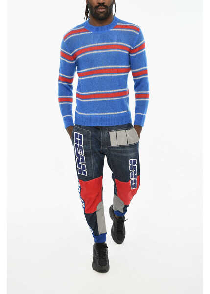 Pulovere DSQUARED2 Striped Crew-Neck Sweater Blue Barbati (BM 19605632) 4