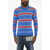 DSQUARED2 Striped Crew-Neck Sweater Blue
