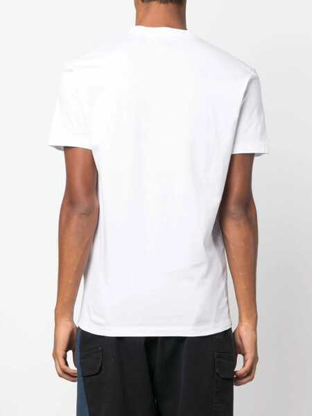Tricouri DSQUARED2 Cotton Crew-Neck T-Shirt With Print White Barbati (BM 19605635) 4