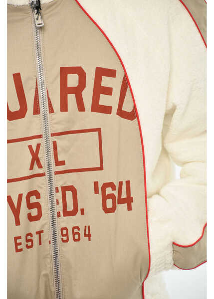 Geci Parka DSQUARED2 Terry Cotton Jacket With Frontal Zip Closure Beige Barbati (BM 19605638) 3