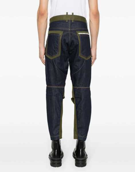 Pantaloni casual DSQUARED2 Double Fabric Pants With Belt Loops Blue Barbati (BM 19605641) 4