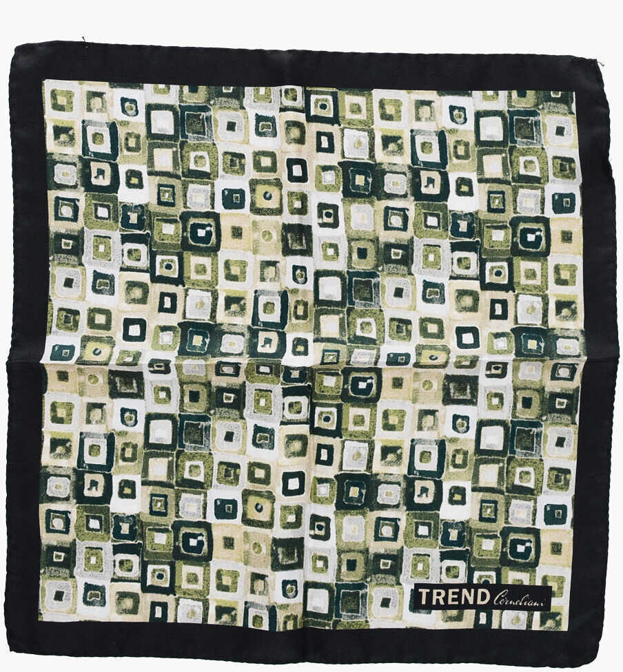 Esarfe CORNELIANI Trend Patterned Silk Pocket Square Green Barbati (BM 19605644) 1