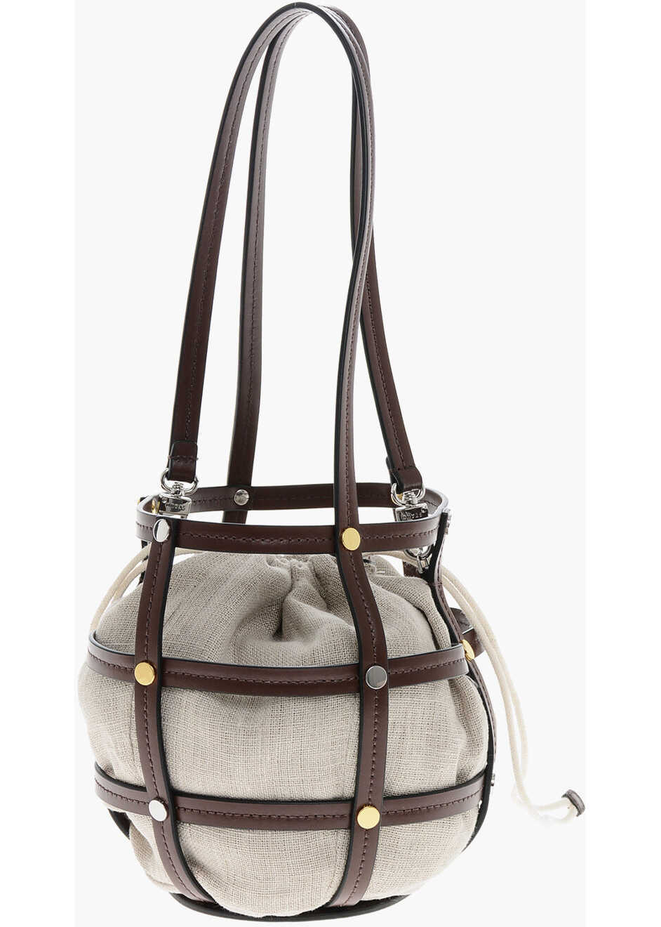 Genti de umar STAUD Leather Ellie Bag With Cut Out And Golden Effect Details Brown Femei (BM 19605647) 2