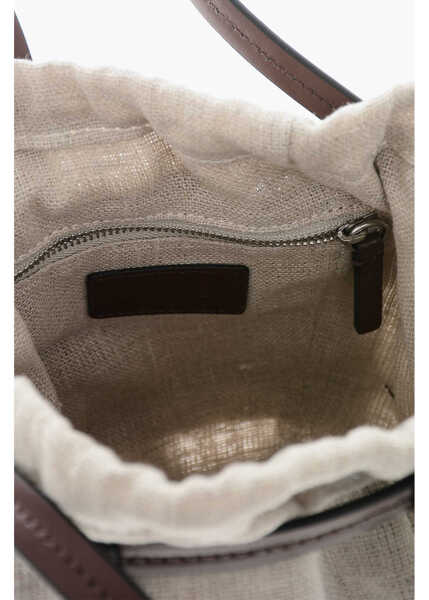 Genti de umar STAUD Leather Ellie Bag With Cut Out And Golden Effect Details Brown Femei (BM 19605647) 4