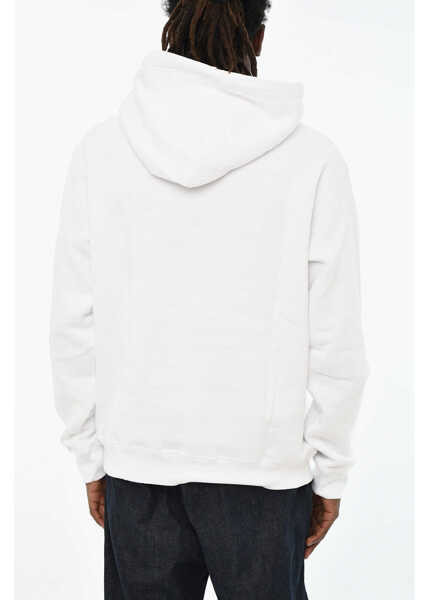 Hanorace DSQUARED2 Icon Fleeced-Cotton Sweatshirt With Frontal Print White Barbati (BM 19605653) 2