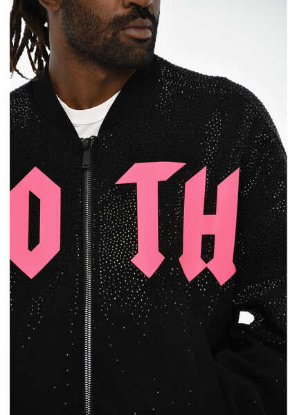 Bluze de trening DSQUARED2 Technical Fabric Sweatshirt With Rhinestone Black Barbati (BM 19605659) 3