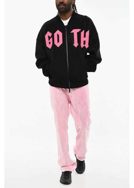 Bluze de trening DSQUARED2 Technical Fabric Sweatshirt With Rhinestone Black Barbati (BM 19605659) 4