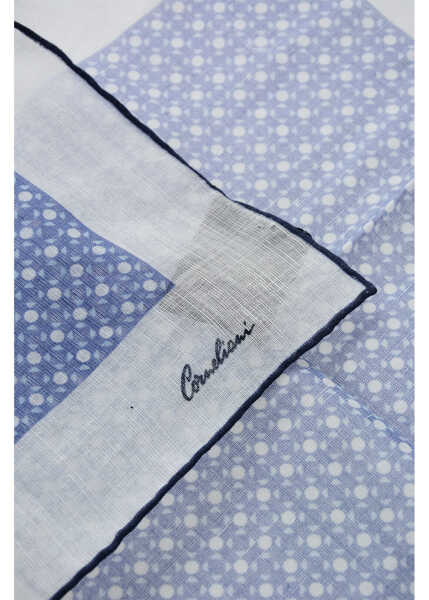Esarfe CORNELIANI Two-Tone Cotton And Linen Pocket Square Blue Barbati (BM 19605665) 3