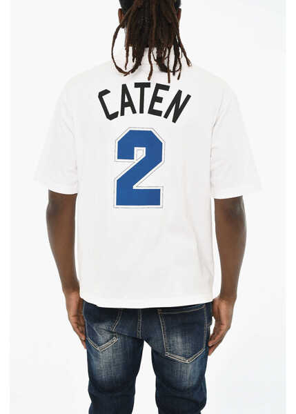 Tricouri Polo DSQUARED2 Cotton Crew-Neck T-Shirt With Polo Neck White Barbati (BM 19605668) 2