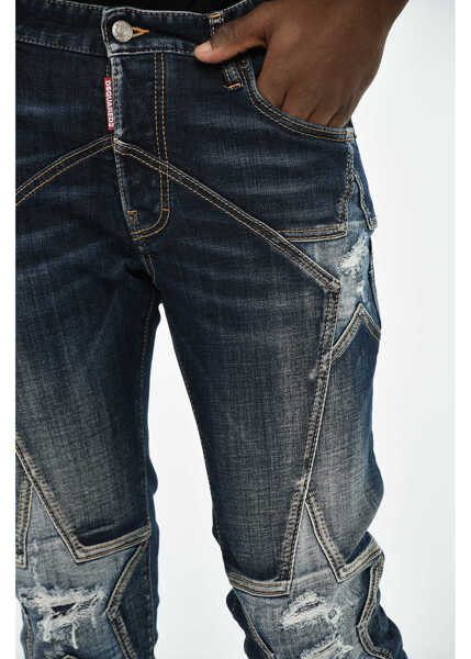 Blugi drepti DSQUARED2 Distressed Effect Stonewashed Jeans 15Cm Blue Barbati (BM 19605671) 3
