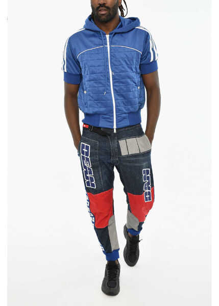 Bluze de trening DSQUARED2 Quilted Short Sleeve Sweatshirt With Zip Blue Barbati (BM 19605674) 4