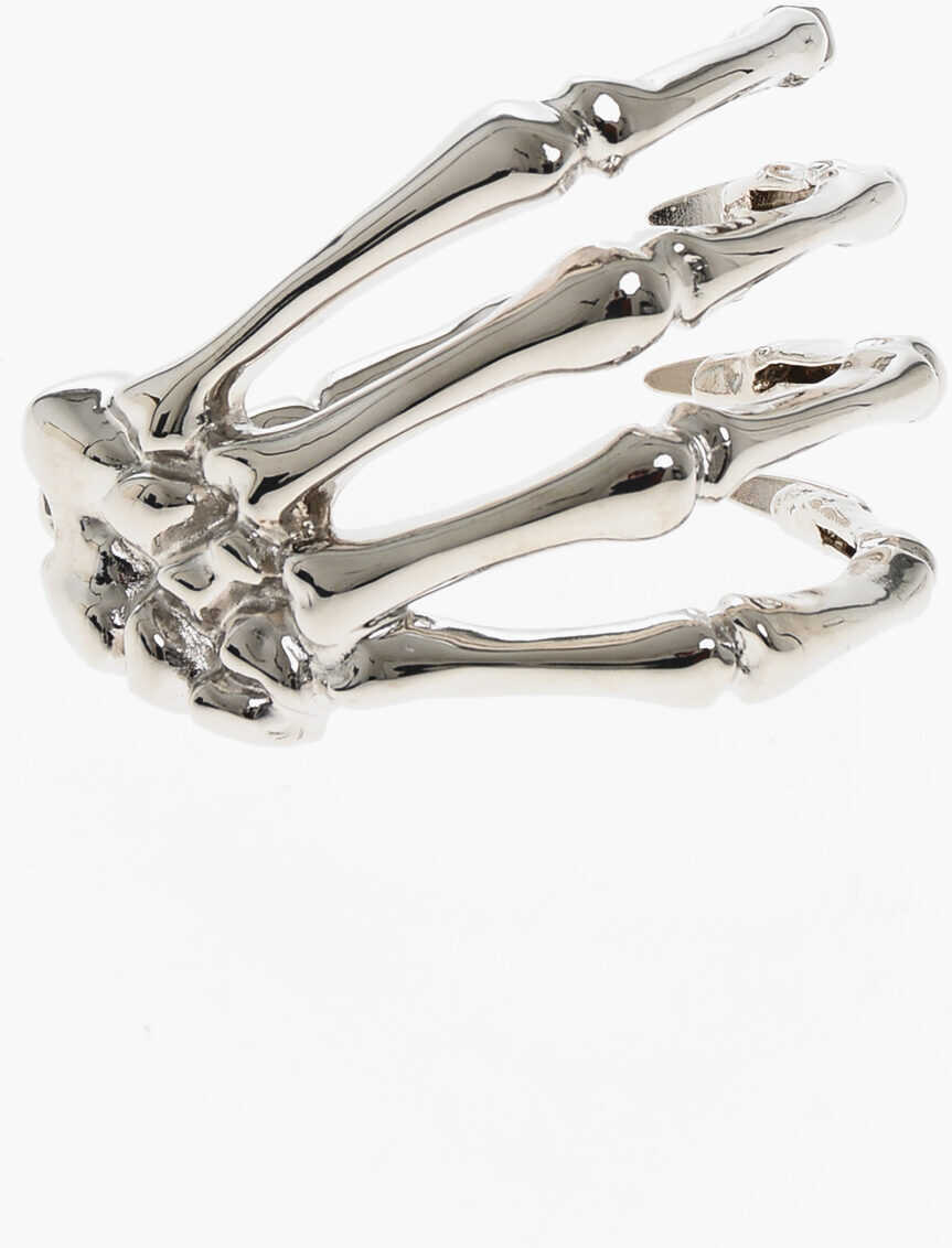 Bratari Raf Simons Polished Metal Skeleton Hand Bracelet With Rhinestone Embell Silver Femei (BM 19605677) 1