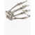 Raf Simons Polished Metal Skeleton Hand Bracelet With Rhinestone Embell Silver