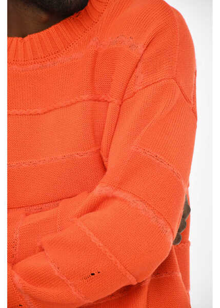 Pulovere DSQUARED2 Vintage Effect Cotton Crew-Neck Sweater Orange Barbati (BM 19605680) 3