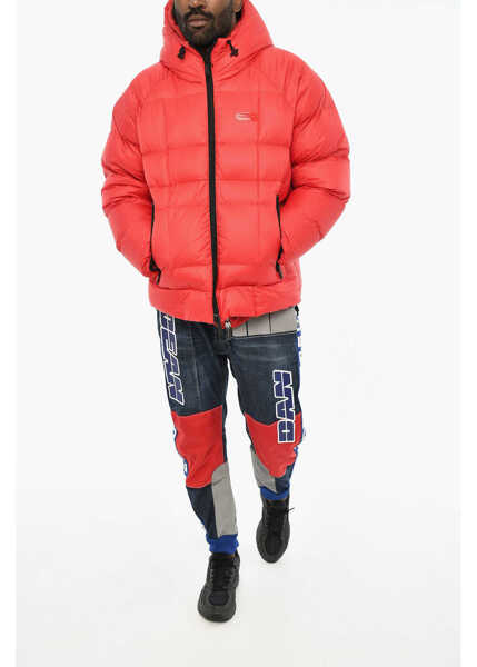 Jachete DSQUARED2 Rip Stop Check Padded Jacket Red Barbati (BM 19605683) 4