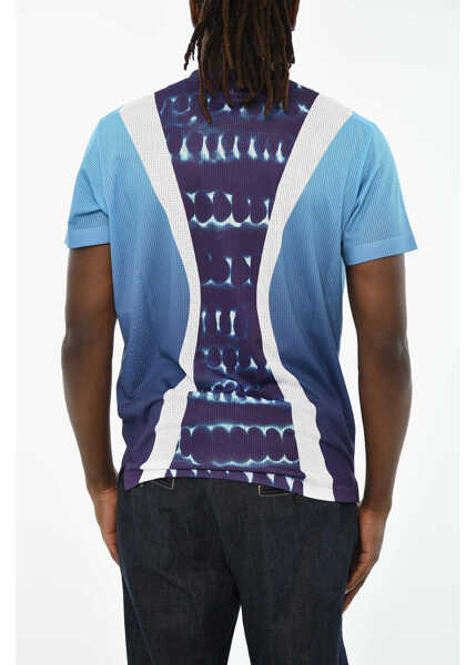 Tricouri DSQUARED2 Perforated Cigarette Fit Crew-Neck T-Shirt With Gradient Det Blue Barbati (BM 19605689) 2