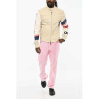 Geci de piele pentru Barbati - Geci de piele DSQUARED2 Textured Leather Jacket With Perforated Details Beige Barbati (BM 19605692) - B-mall.ro