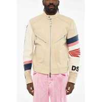 Geci de piele Textured Leather Jacket With Perforated Details Barbati