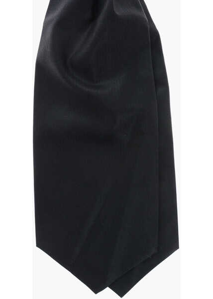 Cravate CORNELIANI Solid Color Virgin Wool Ascot Tie Midnight Blue Barbati (BM 19605698) 2