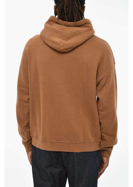 Bluze de trening DSQUARED2 Cotton Hoodie With Frontal Embossed Embroidery Brown Barbati (BM 19605701) 2