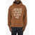 DSQUARED2 Cotton Hoodie With Frontal Embossed Embroidery Brown