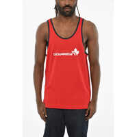 Maiouri Cotton Blend Tank Top With Contrasting Trims Barbati