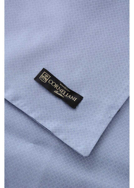 Esarfe CORNELIANI Solid Color Silk Foulard With Micro Patterns Blue Barbati (BM 19605716) 2