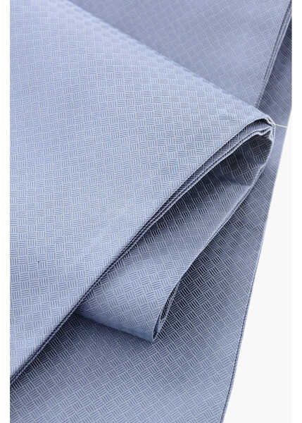 Esarfe CORNELIANI Solid Color Silk Foulard With Micro Patterns Blue Barbati (BM 19605716) 3