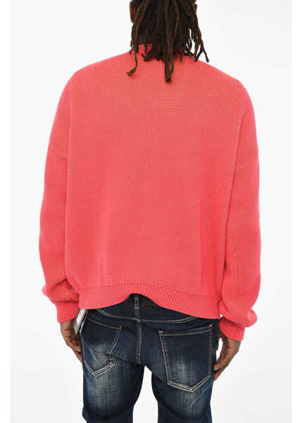 Pulovere DSQUARED2 Cotton Two-Tone Crew-Neck Sweater Yellow Barbati (BM 19605722) 2