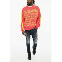 Pulovere DSQUARED2 pentru Barbati pagina 3 - Pulovere DSQUARED2 Cotton Two-Tone Crew-Neck Sweater Yellow Barbati (BM 19605722) - B-mall.ro